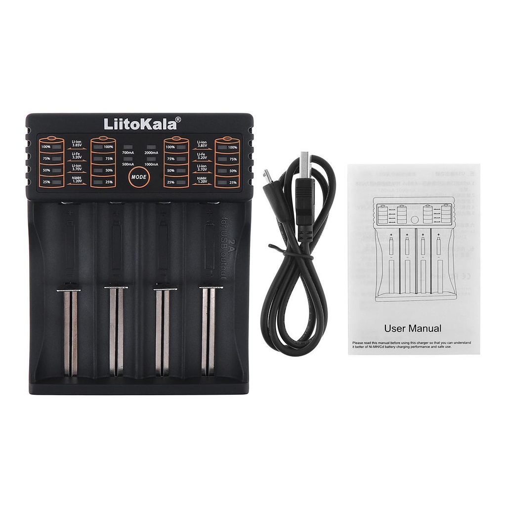 LiitoKala Lii-402 18650 Battery Charger For 26650 16340 RCR123 14500 LiFePO4 1.2V Ni-MH Ni-Cd Rechargeable Battery