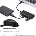 USB Hub Ultra-Slim USB 3.0 Hub adapter USB to 4 USB 3.0 Data Ports with Individual Power Switches