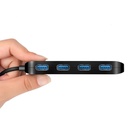 USB Hub Ultra-Slim USB 3.0 Hub adapter USB to 4 USB 3.0 Data Ports with Individual Power Switches