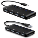 USB Hub Ultra-Slim USB 3.0 Hub adapter USB to 4 USB 3.0 Data Ports with Individual Power Switches
