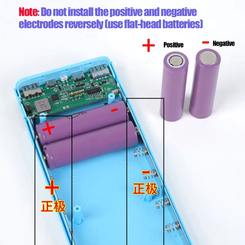 8X18650 18W Dual USB Power Bank DIY Case Super Fast Charge without Battery