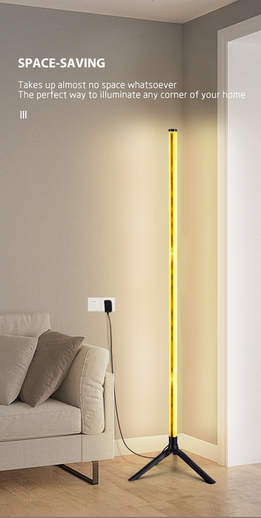RGB Smart Ambience Floor Lamp Esports lamp Living Room Bedroom Live LED Corner Light Nightlight Bluetooth APP Remote Control