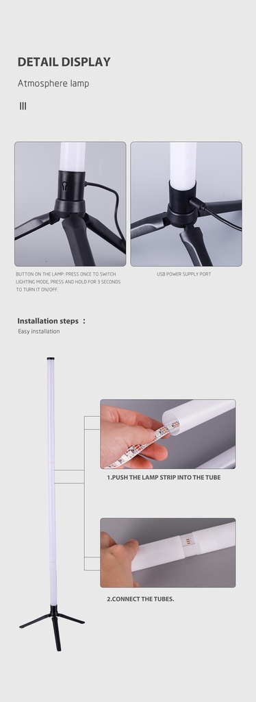 RGB Smart Ambience Floor Lamp Esports lamp Living Room Bedroom Live LED Corner Light Nightlight Bluetooth APP Remote Control