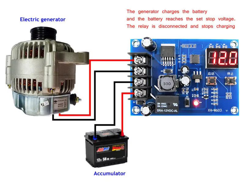 XH-M603 12-24V Charging Control Module Digital LED Display Storage Lithium Battery Charger Control Switch Protection Board