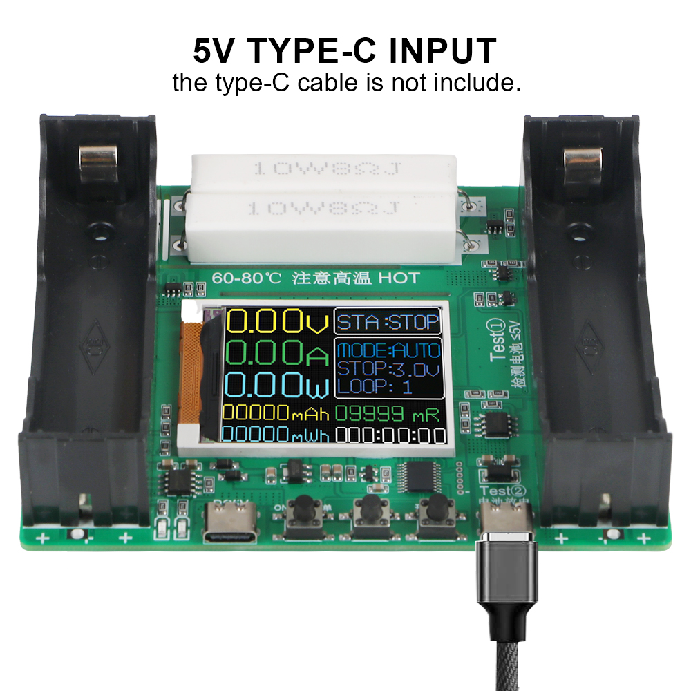 1 CH 18650 Battery Capacity Internal Resistance Tester Lithium Battery Capacity Tester Module With LCD Digital Display