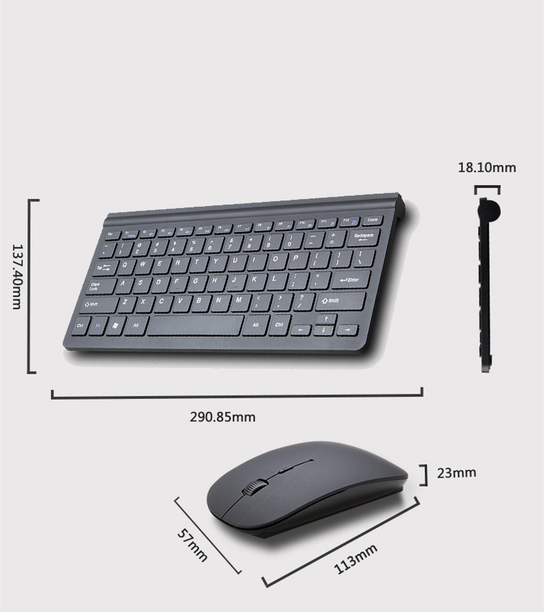 Wireless 2.4G keyboard and mouse set