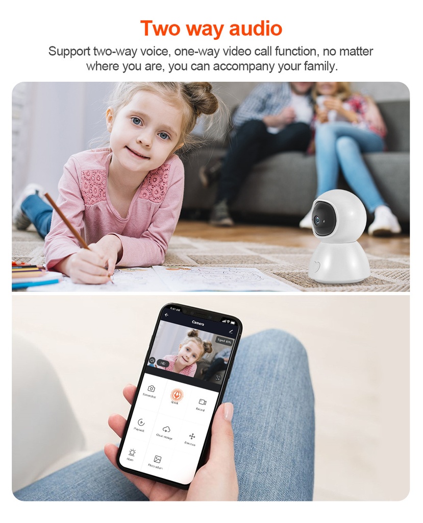 4MP 2.4G&5G Dual Band WIFI Tuya APP Wireless PTZ IP Dome Auto Tracking Home Security Baby Monitor Camera