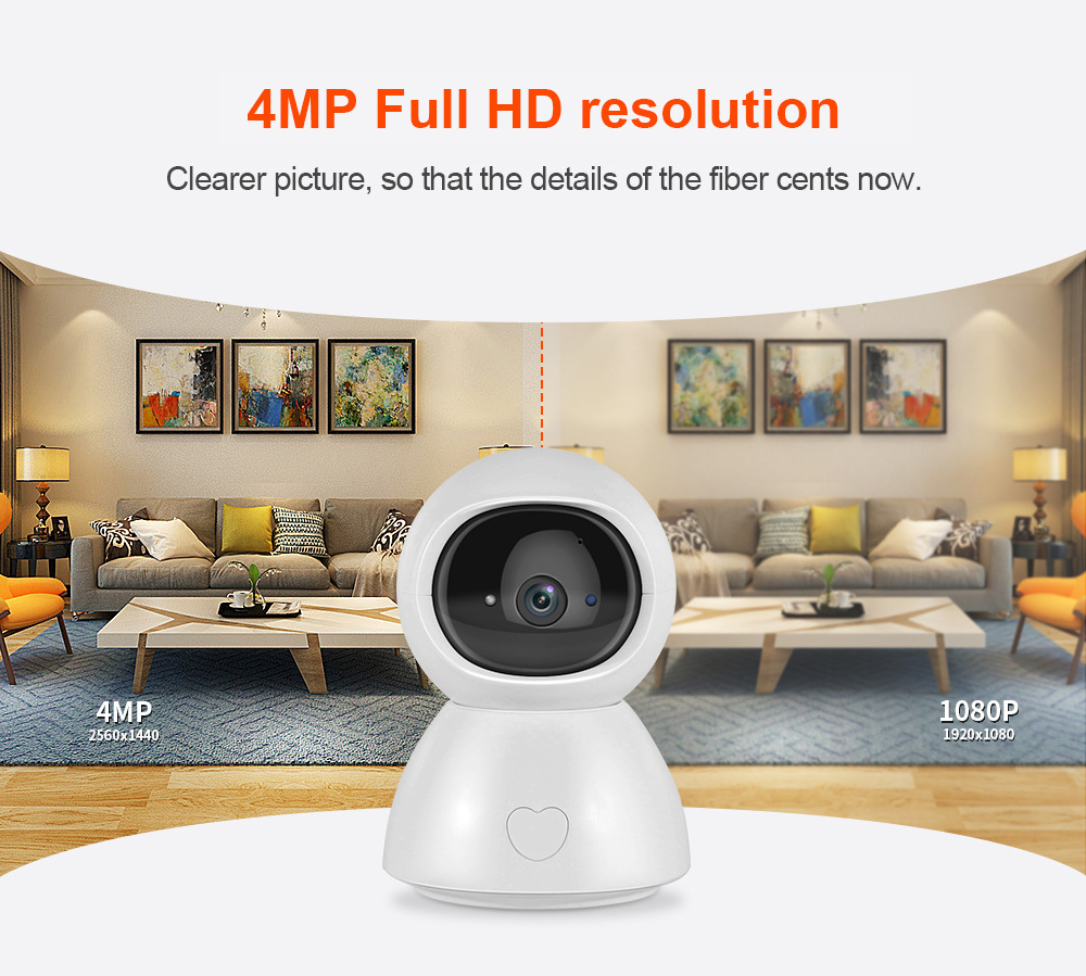 4MP 2.4G&5G Dual Band WIFI Tuya APP Wireless PTZ IP Dome Auto Tracking Home Security Baby Monitor Camera
