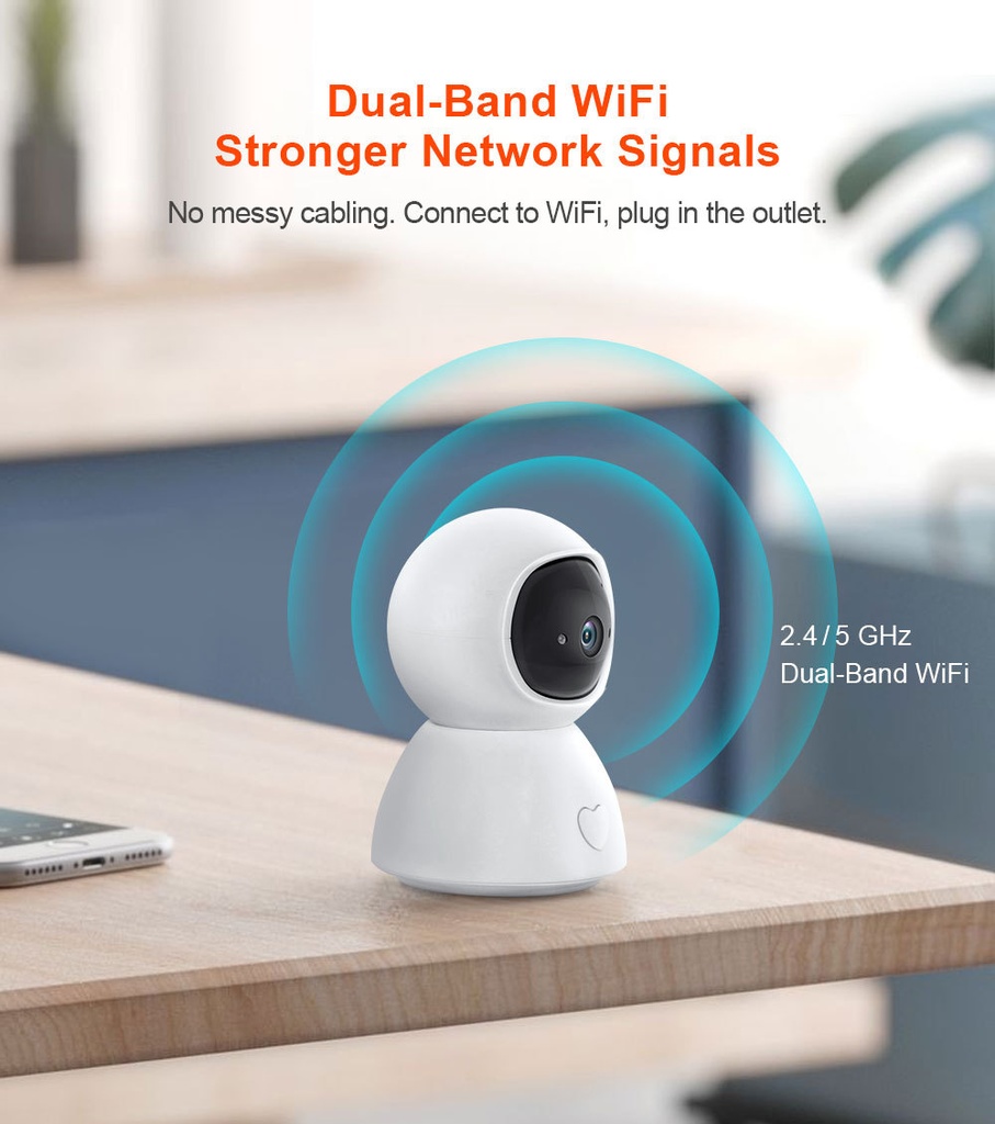 4MP 2.4G&5G Dual Band WIFI Tuya APP Wireless PTZ IP Dome Auto Tracking Home Security Baby Monitor Camera