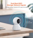 4MP 2.4G&5G Dual Band WIFI Tuya APP Wireless PTZ IP Dome Auto Tracking Home Security Baby Monitor Camera