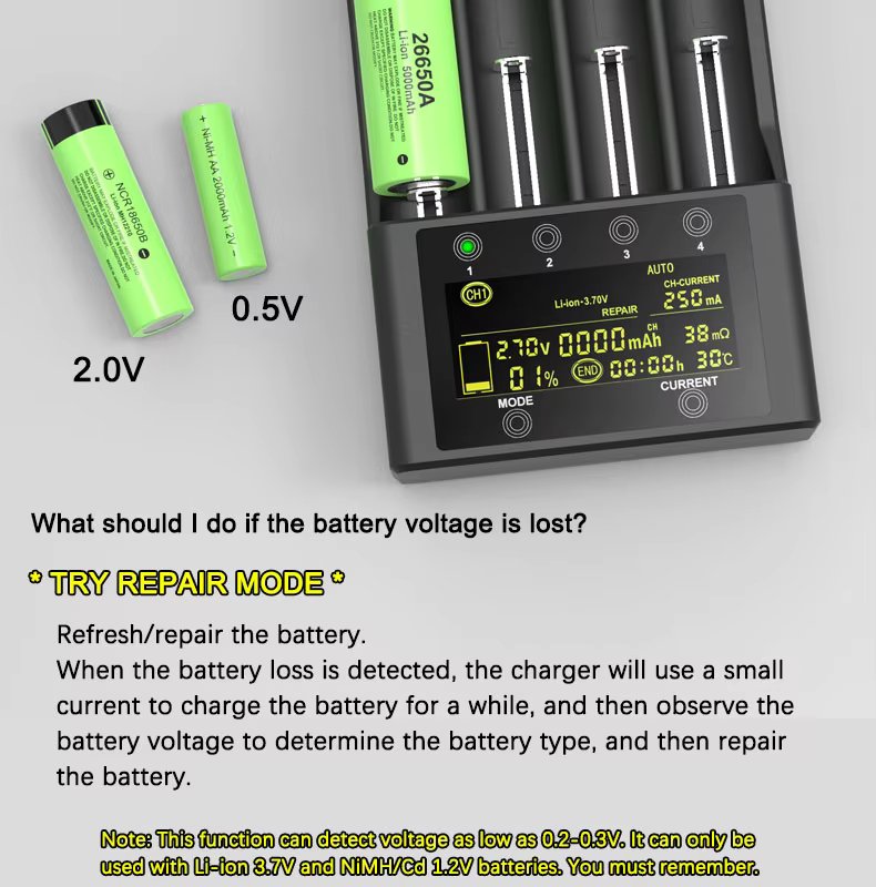 LiitoKala Lii-600 LCD Lithium Battery Charger 3.7V and NiMH 1.2V Battery Suitable for 18650 26650 21700 26700 16340 18350 AA AAA