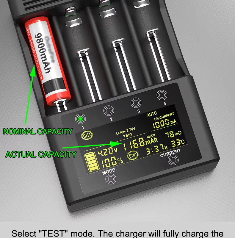 LiitoKala Lii-600 LCD Lithium Battery Charger 3.7V and NiMH 1.2V Battery Suitable for 18650 26650 21700 26700 16340 18350 AA AAA