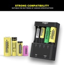 LiitoKala Lii-600 LCD Lithium Battery Charger 3.7V and NiMH 1.2V Battery Suitable for 18650 26650 21700 26700 16340 18350 AA AAA