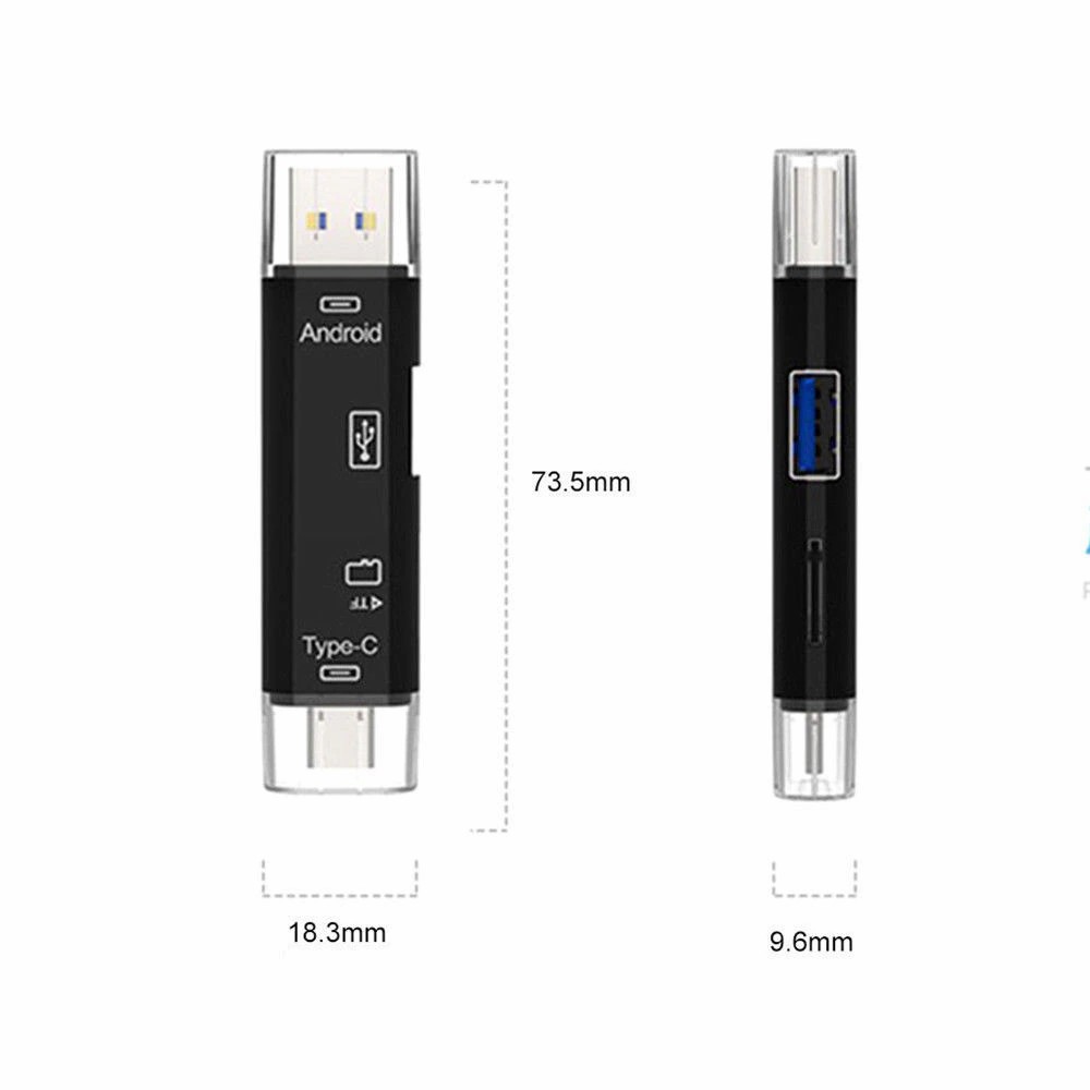 5 In 1 OTG Card Reader Type C & Micro USB Flash Drive High-speed USB2.0 Universal OTG