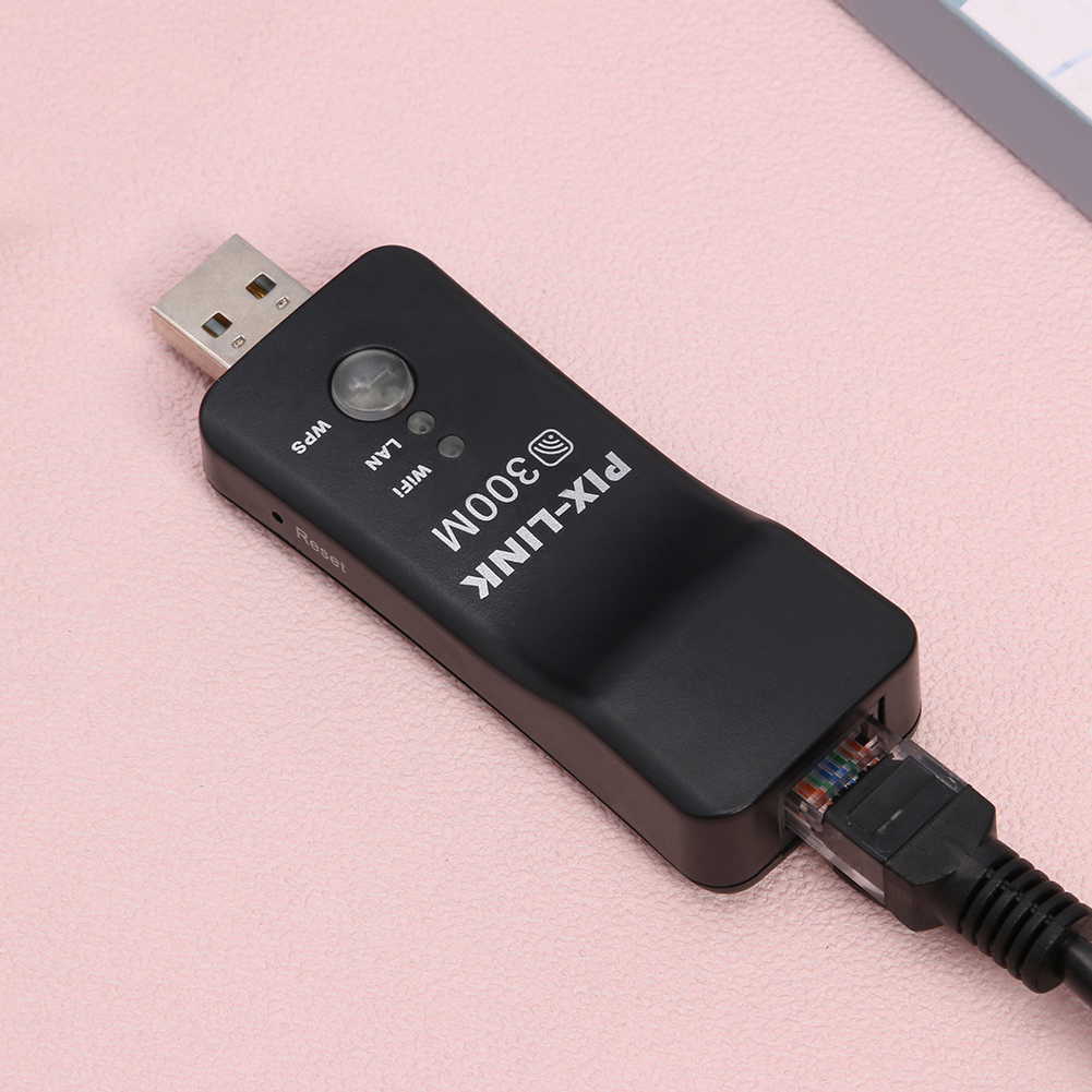 PIX-LINK  2.4GHz 300Mbps Wireless Network Card RJ45 WPS Wifi Repeater Extender