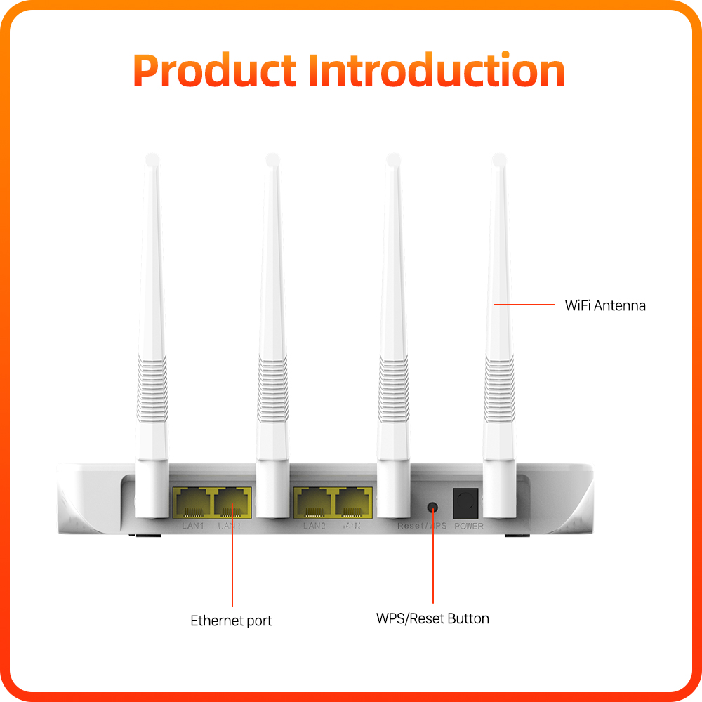 PIX-LINK WR21Q WIFI Router Range Repeater 802.11 b/g/n 2.4G 300Mbps 4 Antennas Wireless-N Routers WISP AP Mode