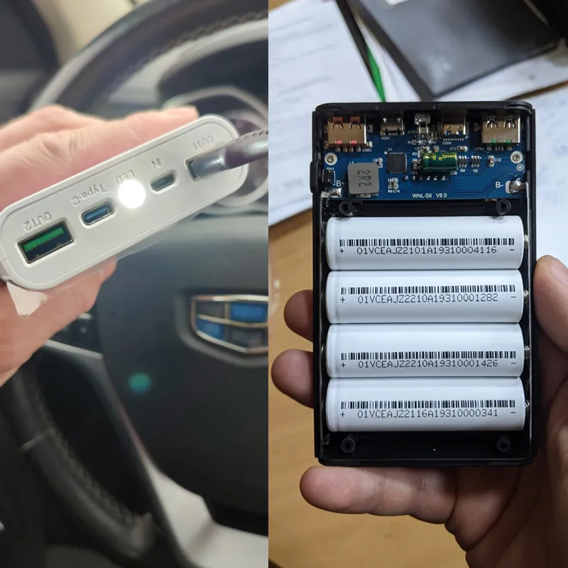 Fast Charge 22.5W PD QC 3.0 Quick Charge18650*4 Power Bank Shell Storage box USB Type C 5V battery Holder Case