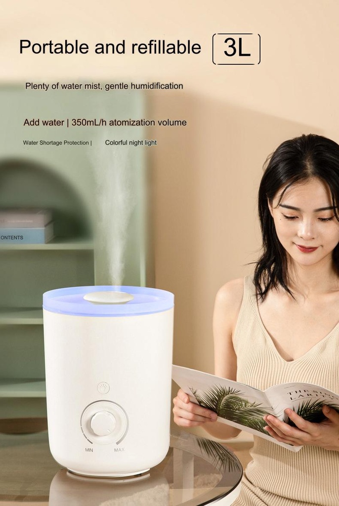 3L large capacity air aromatherapy humidifier household large mist volume ultrasonic atomizer