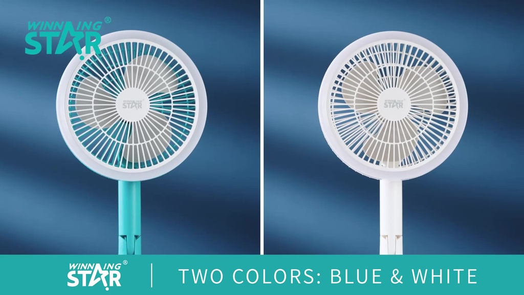Winning star 8-inch three-blade 18650 Rechargeable Type-C/USB small easy-to-carry high-speed desktop electric fan (ESS Gadgets)