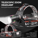 Long-range headlight USB charging 2x18650 battery outdoor lighting LED headlight