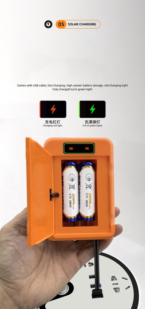 18650 battery charger solar battery charger with power bank function
