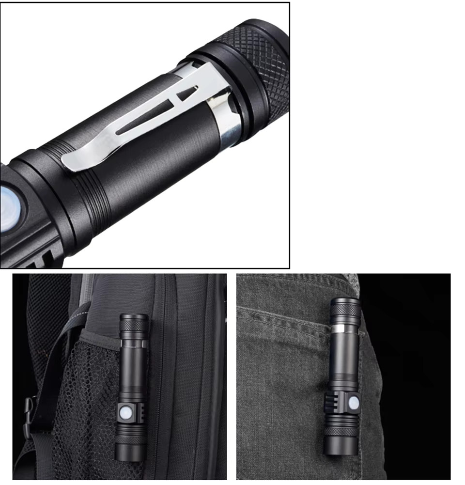 T6 strong light flashlight telescopic zoom USB charging mini flashlight