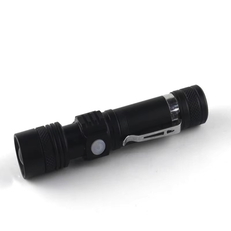 T6 strong light flashlight telescopic zoom USB charging mini flashlight