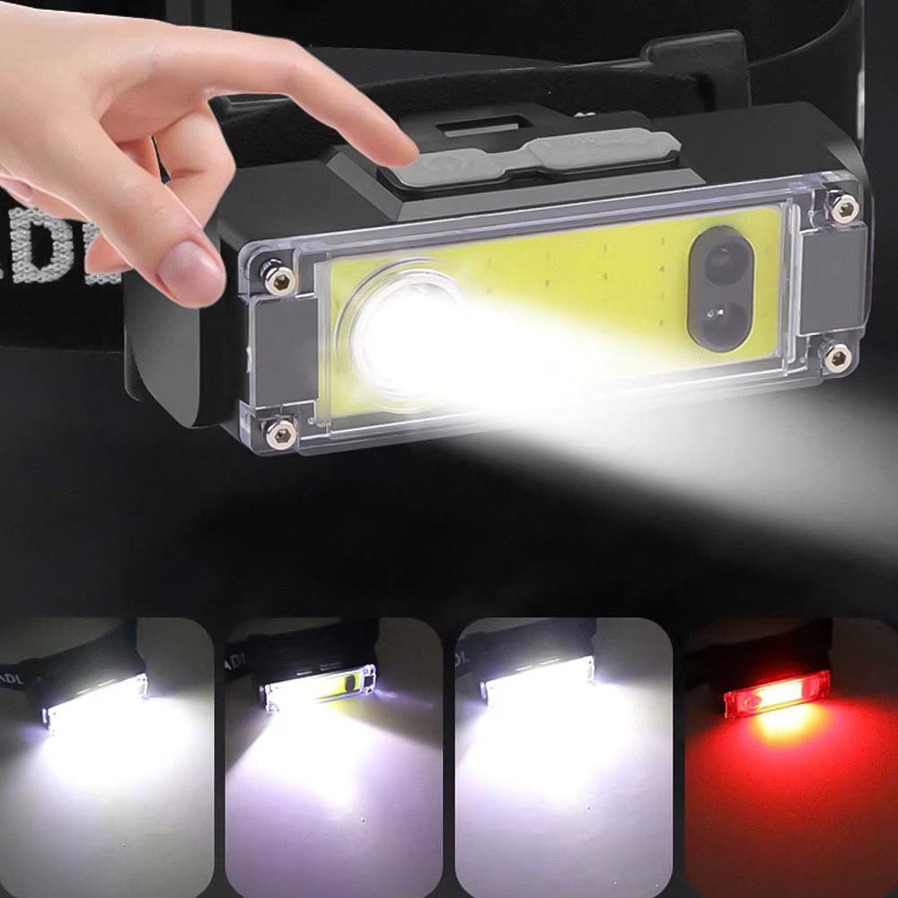 Powerful LED Headlamp with Motion Sensor USB Rechargeable 18650 Headlight