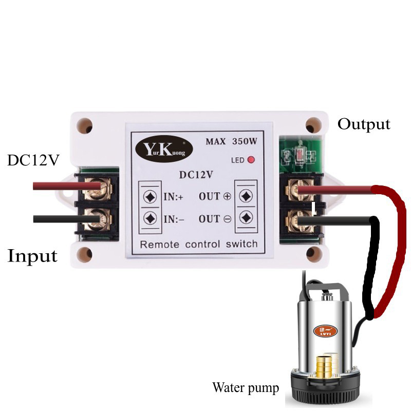 RF 433Mhz 12V DC 40A 350W High Power Remote Control Switch Water Pump Motor  Wireless Switch