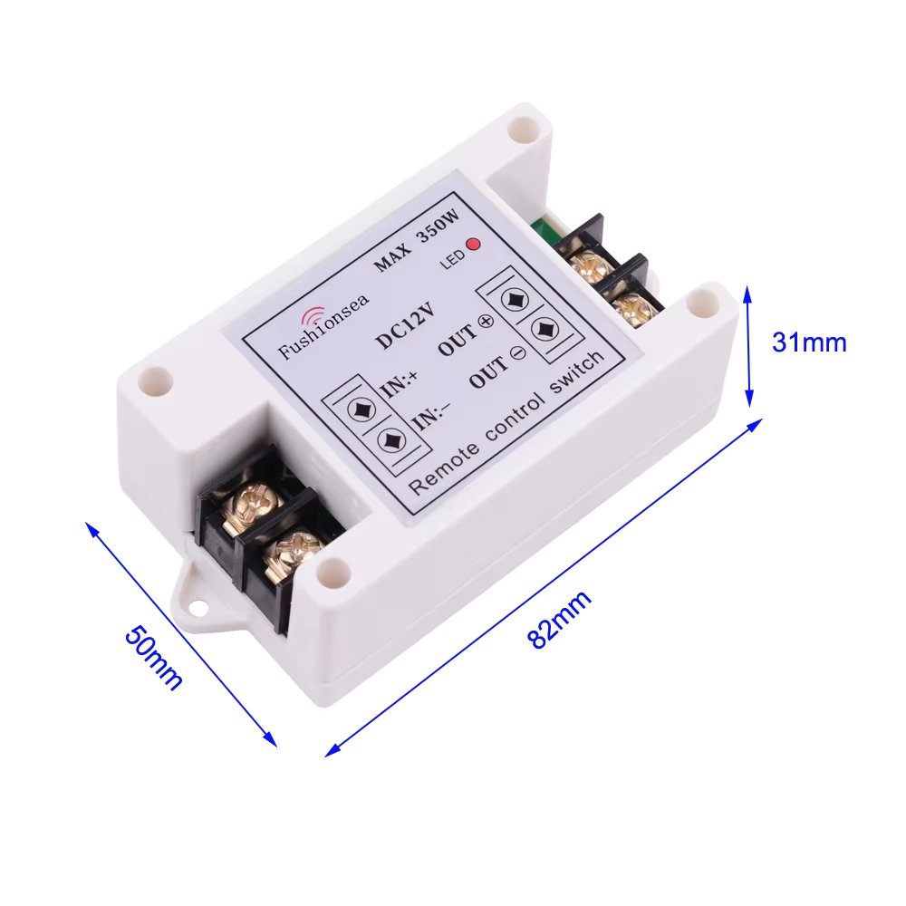 RF 433Mhz 12V DC 40A 350W High Power Remote Control Switch Water Pump Motor  Wireless Switch