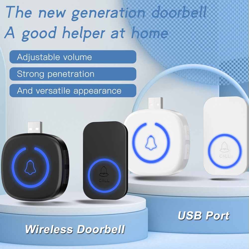 Smart USB Home Doorbell Wireless Security Outdoor USB Door Bell 60 Songs 5 Volume Adjustable Chime Kit