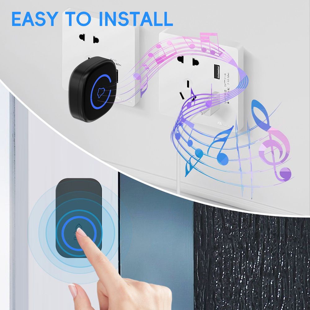 Smart USB Home Doorbell Wireless Security Outdoor USB Door Bell 60 Songs 5 Volume Adjustable Chime Kit