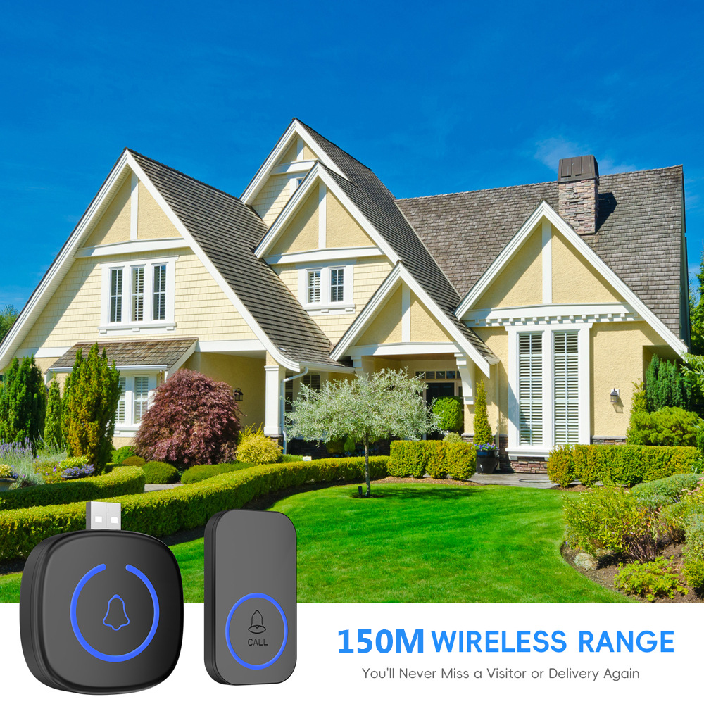 Smart USB Home Doorbell Wireless Security Outdoor USB Door Bell 60 Songs 5 Volume Adjustable Chime Kit