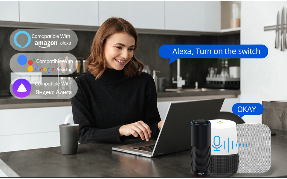 16A Tuya Smart life wifi metering universal socket smart plug mobile phone remote voice control
