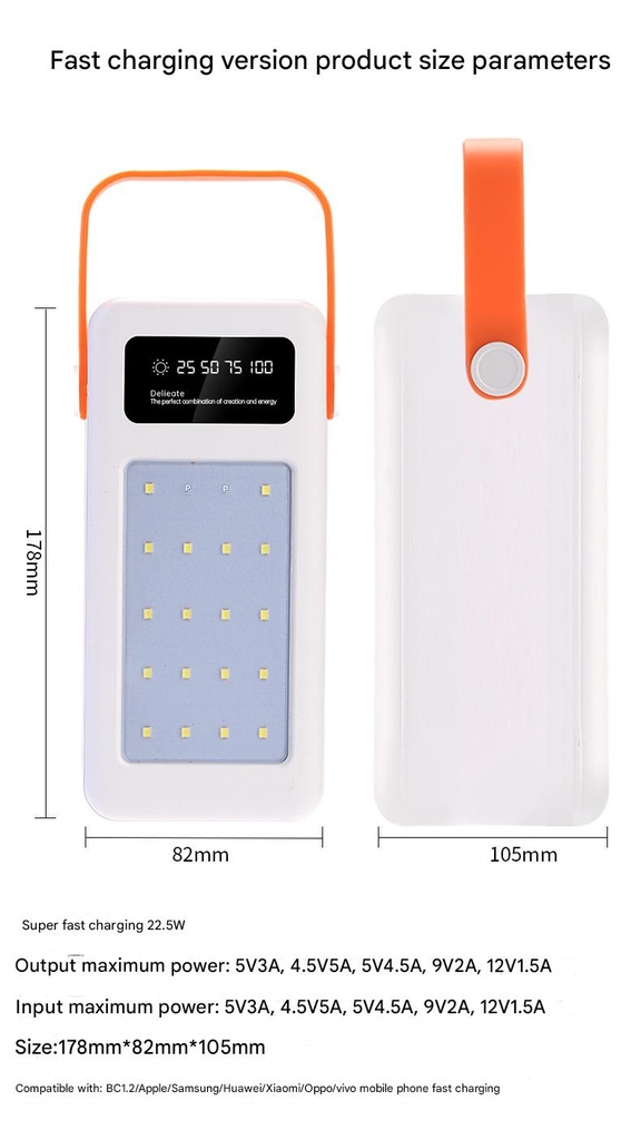 DIY 35 Slot Large Capacity 18650 Power Bank 22.5W Battery Power Case with LED Flashlight Function No Batteries (ESS Gadgets)