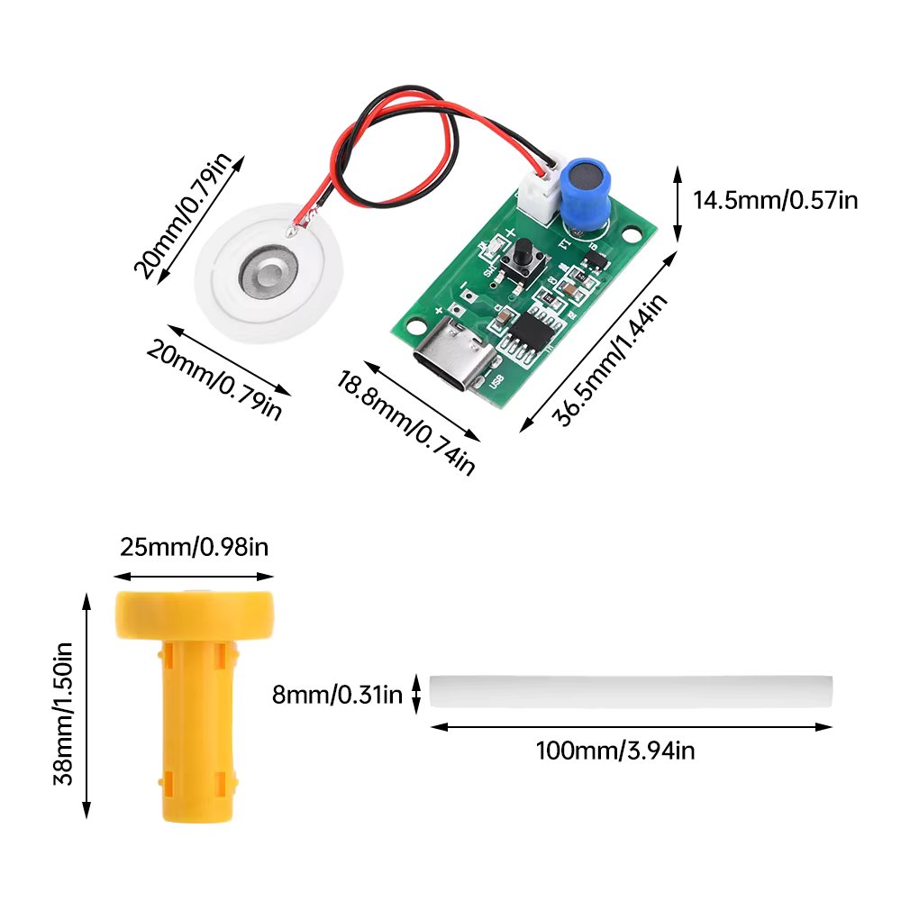 DC5V TYPE-C Single Spray Atomization Humidification Module DIY Atomizer