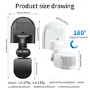 220V Infrared human body sensor with base, induction switch, wall sensor, waterproof and dustproof infrared sensor