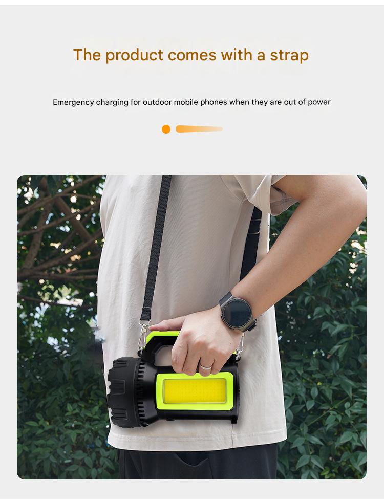 P50 strong light searchlight Type-C charging outdoor high-power detachable 4*18650 battery LED portable lamp