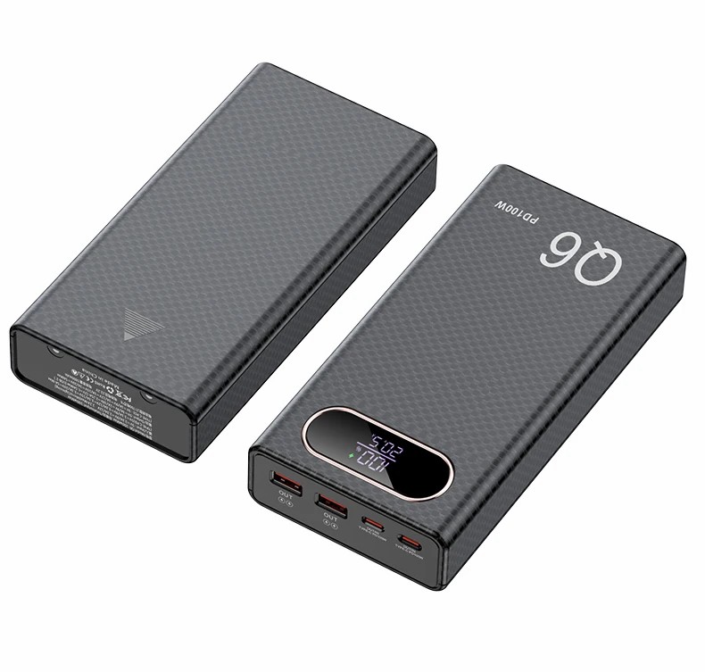 Q6 PD 100W Fast Charging Power Bank CASE shell 20V 5A DIY 6 PCS 21700 battery Detachable laptop charge External power supply