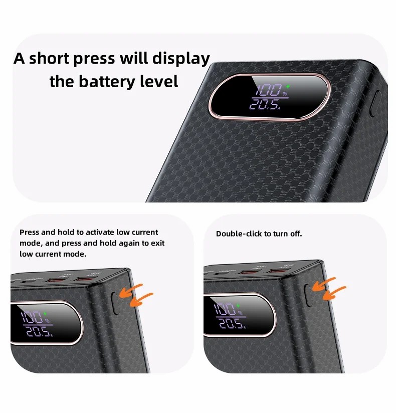 Q6 PD 100W Fast Charging Power Bank CASE shell 20V 5A DIY 6 PCS 21700 battery Detachable laptop charge External power supply
