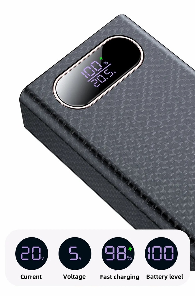 Q6 PD 100W Fast Charging Power Bank CASE shell 20V 5A DIY 6 PCS 21700 battery Detachable laptop charge External power supply
