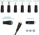 30W Universal Power Adapter 3V 4.5V 5V 6V 7.5V 9V 12V AC DC Charger Converter + 5V 2.1A USB Port With 8Pcs jack