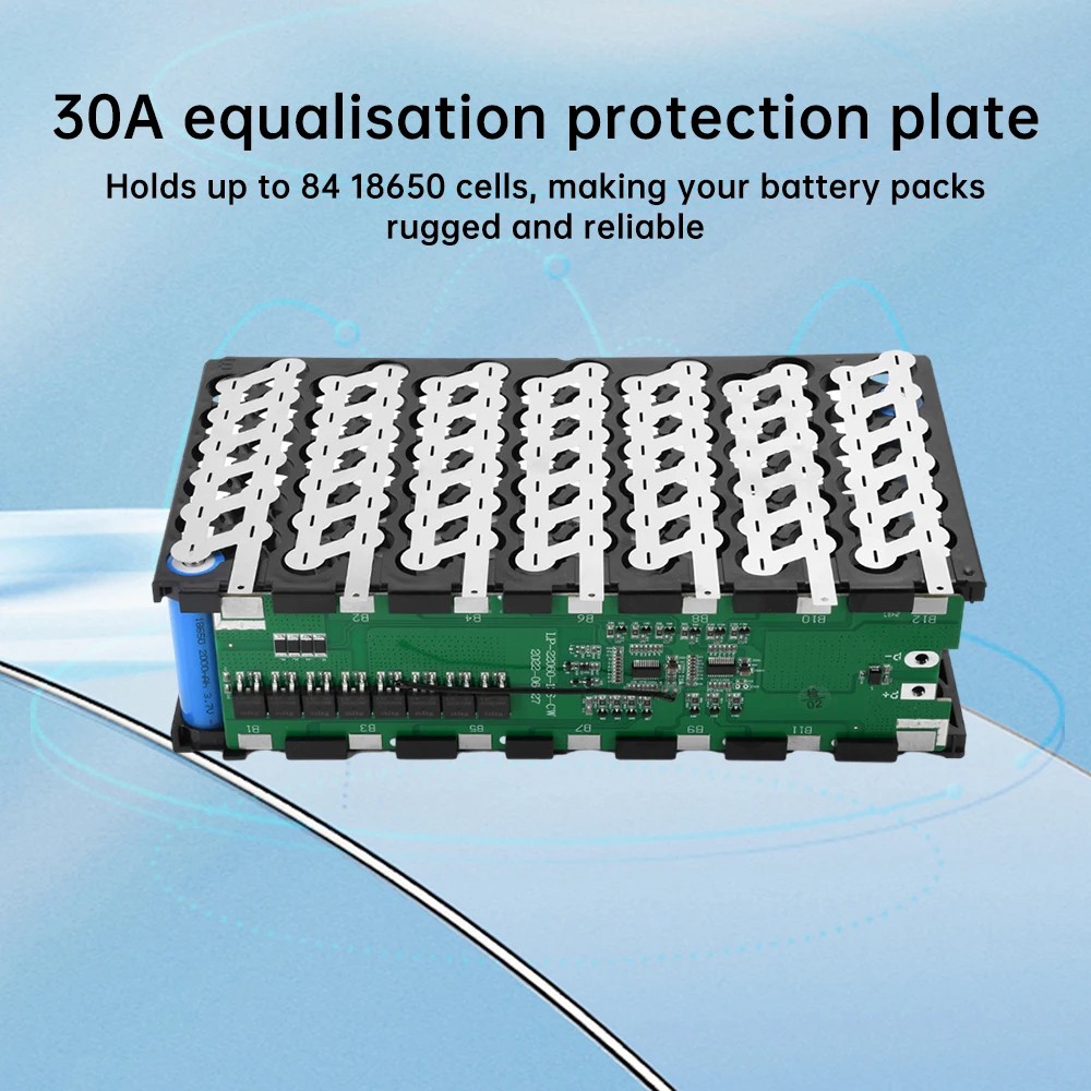 48V 12AH Battery Storage Box 6X14 18650 Holder 13S 30A BMS with Welding Nickel DIY Lithium Battery Battery Storage Box (Battery not include)