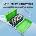 48V 12AH Battery Storage Box 6X14 18650 Holder 13S 30A BMS with Welding Nickel DIY Lithium Battery Battery Storage Box (Battery not include)