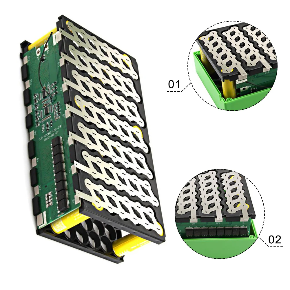 48V 12AH Battery Storage Box 6X14 18650 Holder 13S 30A BMS with Welding Nickel DIY Lithium Battery Battery Storage Box (Battery not include)