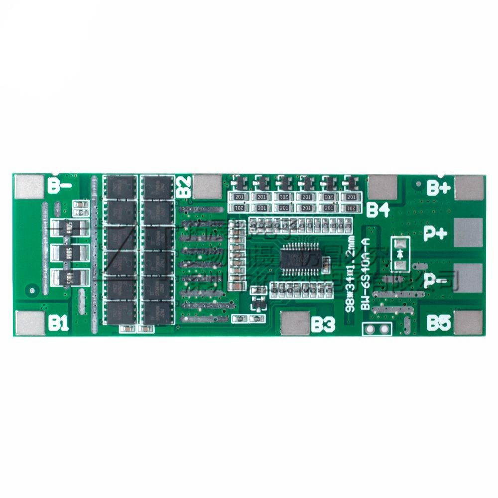 24V 6S 40A BMS 18650 Li-Ion Lithium Battery Poretect Board Solar Lighting BMS With Balance Module