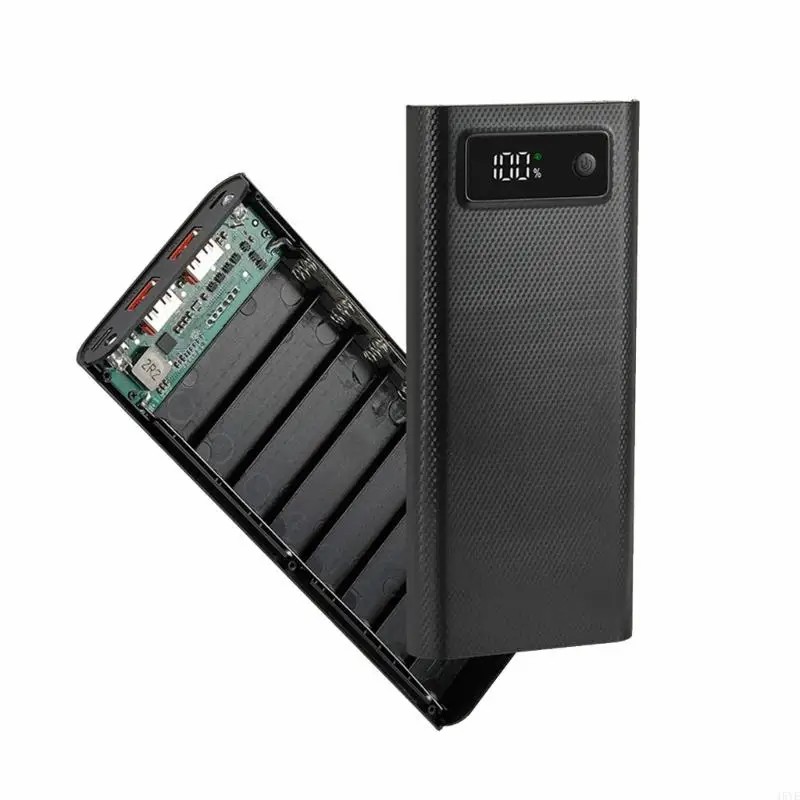 Welding-free 8-section 18650 mobile power fast charging kit Digital display screen power bank shell battery box assembly kit