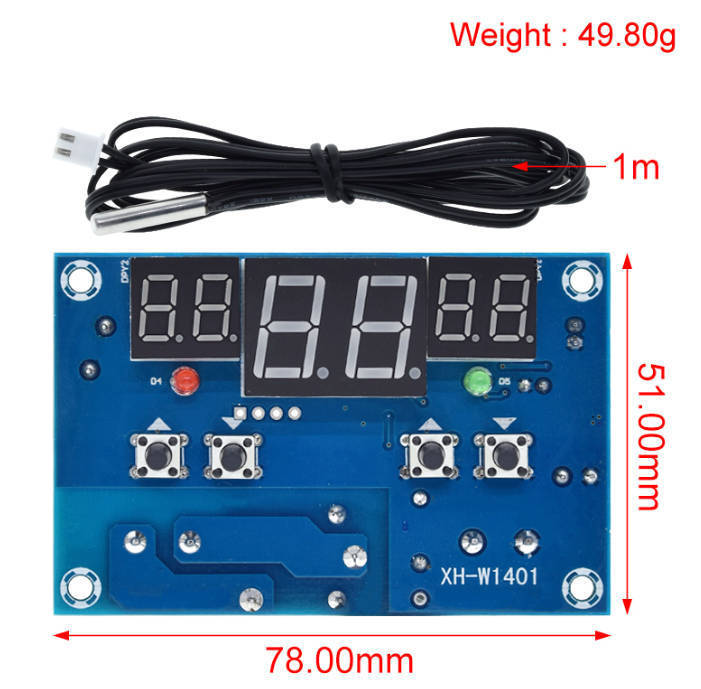 XH-W1401 DC12 intelligent digital display thermostat temperature controller upper and lower limit setting three windows synchronous display