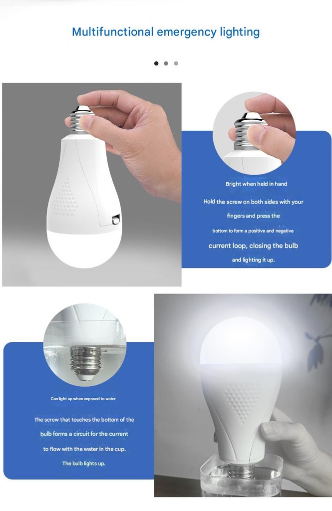 18650 Dual battery removable emergency light lithium battery LED bulb
