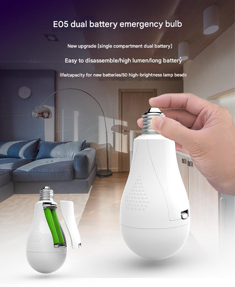 18650 Dual battery removable emergency light lithium battery LED bulb